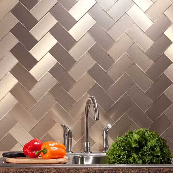 Aspect 3x6 peel & stick metal tiles