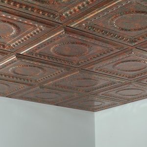 Fasade Ceiling Tile in Rosette