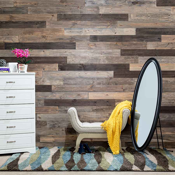 Rustic Grove Wall Planks in Mixed Brown