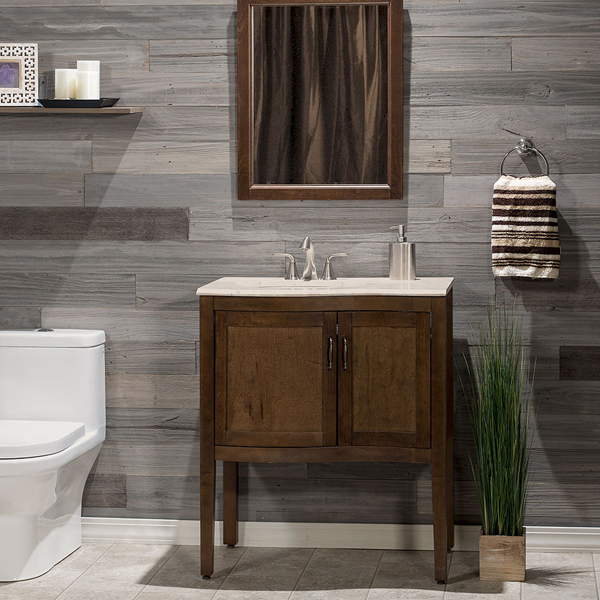 Rustic Grove Wall Planks in Mixed Gray-Dark